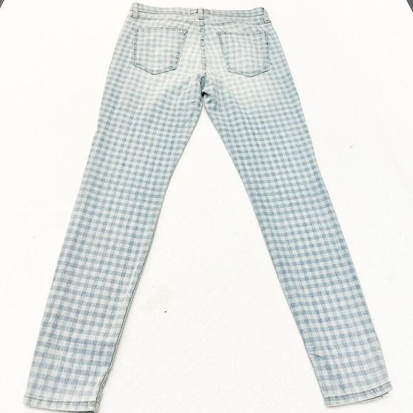 Current Elliott High Waist Stiletto Cropped Skinny Jeans Gingham Denim Size 26 - Picture 3 of 8